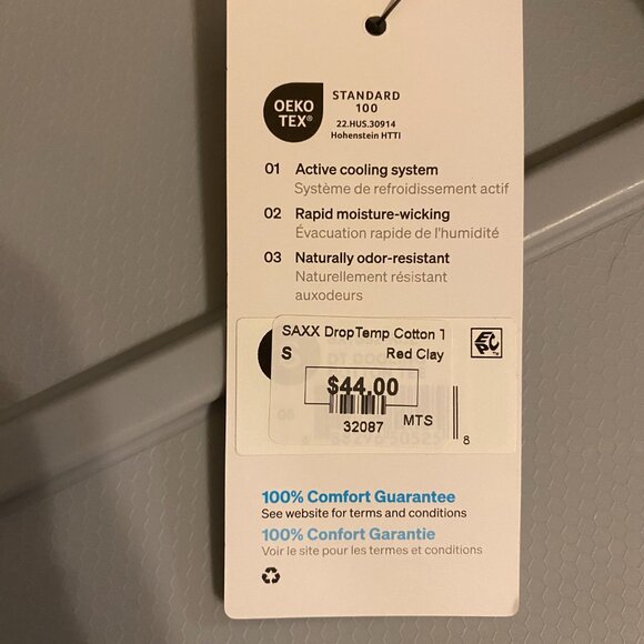 SAXX Men's DropTemp Cooling Cotton Tee Dark Denim - Picture 3 of 5